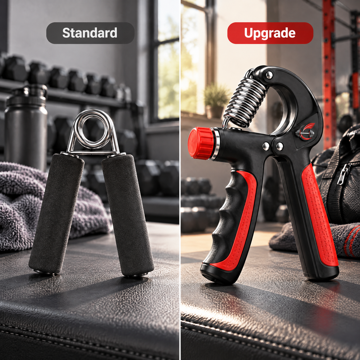 Calverisio™ Adjustable Hand Grip Strengthener | Spring-Resistance Forearm & Grip Trainer with Ergonomic Non-Slip Handles