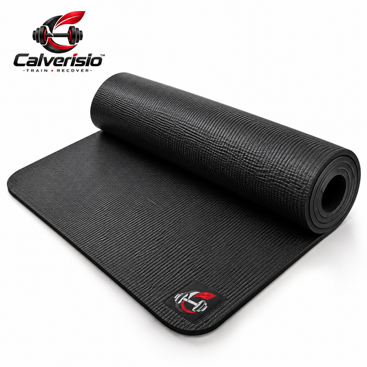 Calverisio™ Premium Exercise Mat | Textured Non-Slip Fitness & Yoga Mat for Strength, Stretching & Recovery Training