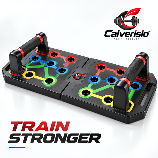 Calverisio™ Foldable Push-Up Board | Multi-Position Upper-Body Training System with Non-Slip Handles & Compact Storage Design