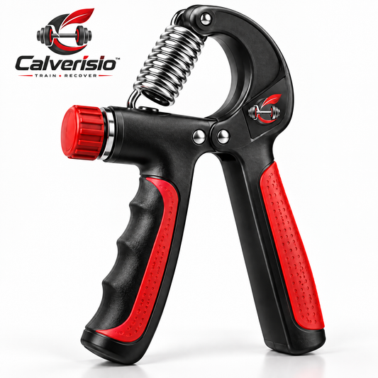 Calverisio™ Adjustable Hand Grip Strengthener | Spring-Resistance Forearm & Grip Trainer with Ergonomic Non-Slip Handles