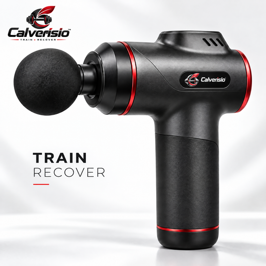 Calverisio™ Percussion Massage Gun | Handheld Muscle Recovery Massager with High-Impact Massage Head, Cooling Vent & One-Button Control