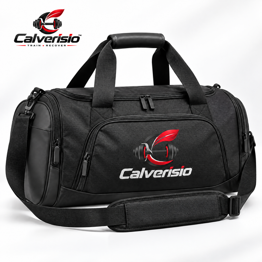 Calverisio™ Gym Duffel Bag | Spacious Training Bag with Separate Shoe Compartment, Padded Shoulder Strap & Multi-Pocket Storage
