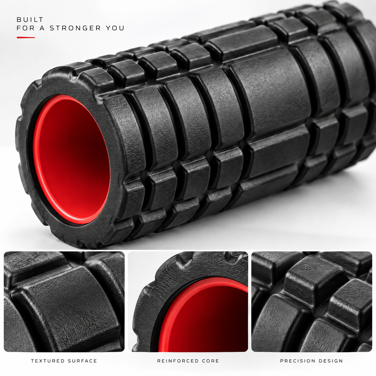 Calverisio™ Deep-Tissue Foam Roller | High-Density Textured Massage Roller for Muscle Recovery, Mobility & Warm-Up