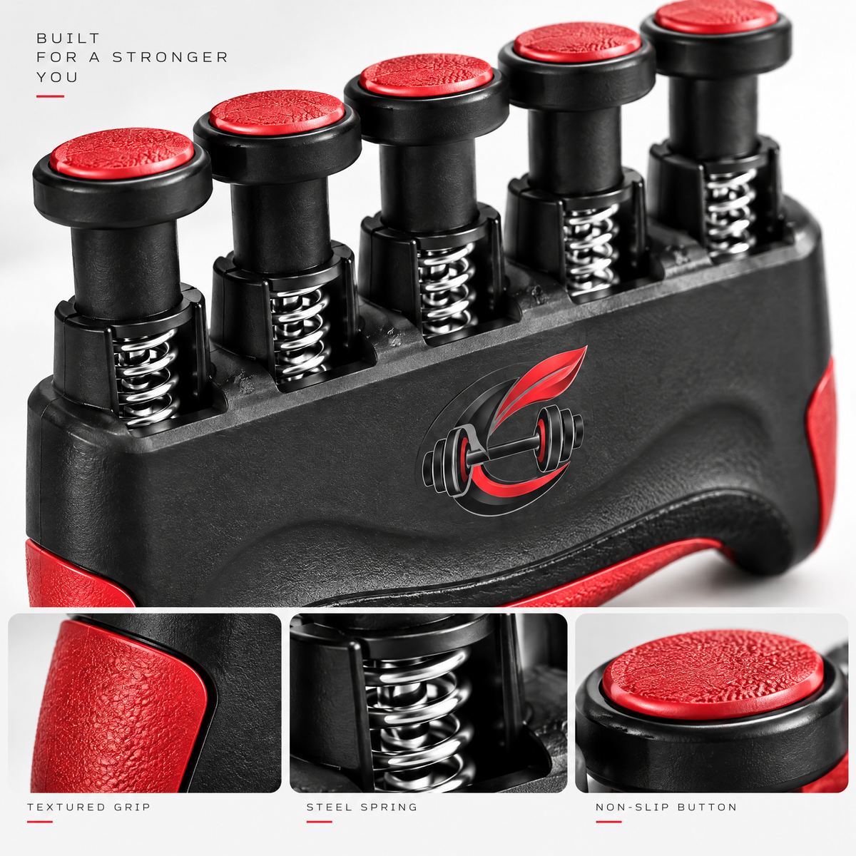 Calverisio™ Individual Finger Strength Trainer | Spring-Loaded Hand Exerciser with Independent Finger Resistance & Ergonomic Non-Slip Grip