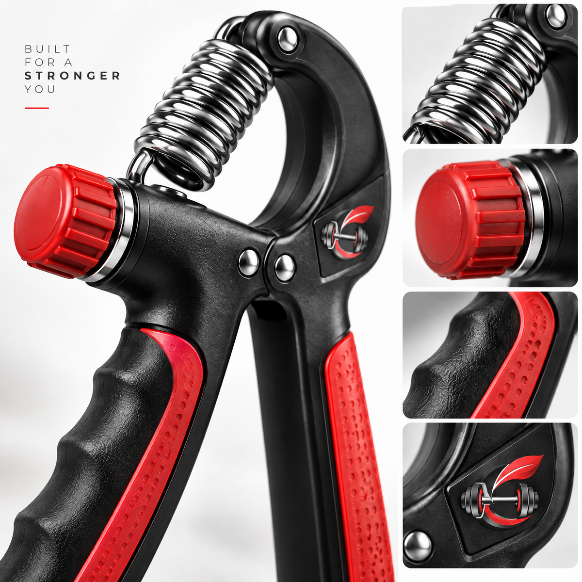 Calverisio™ Adjustable Hand Grip Strengthener | Spring-Resistance Forearm & Grip Trainer with Ergonomic Non-Slip Handles