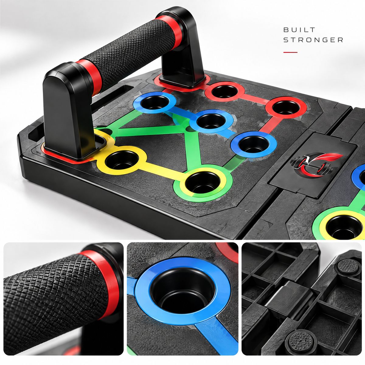 Calverisio™ Foldable Push-Up Board | Multi-Position Upper-Body Training System with Non-Slip Handles & Compact Storage Design