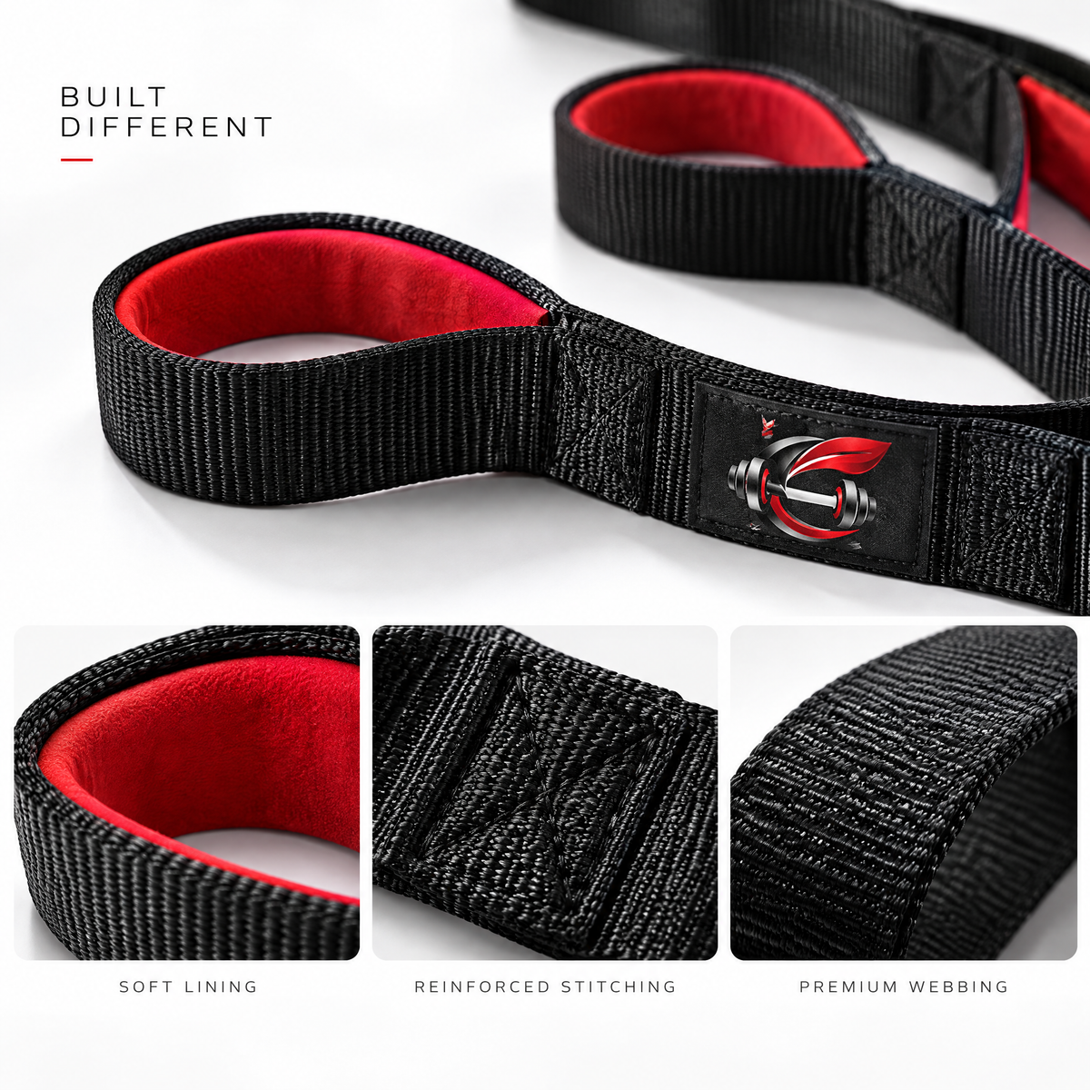 Calverisio™ Multi-Loop Stretching Strap | 180 cm Yoga & Mobility Strap with Padded Loops for Flexibility, Warm-Up & Recovery