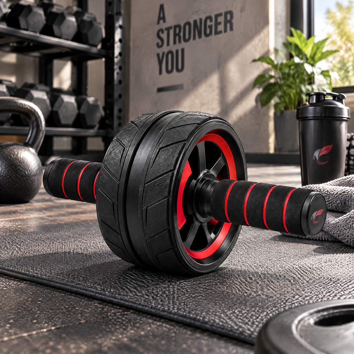 Calverisio™ Wide-Wheel Ab Roller | Anti-Slip Core Trainer with Foam Handles & Reinforced Steel Axle for Core Strength Training