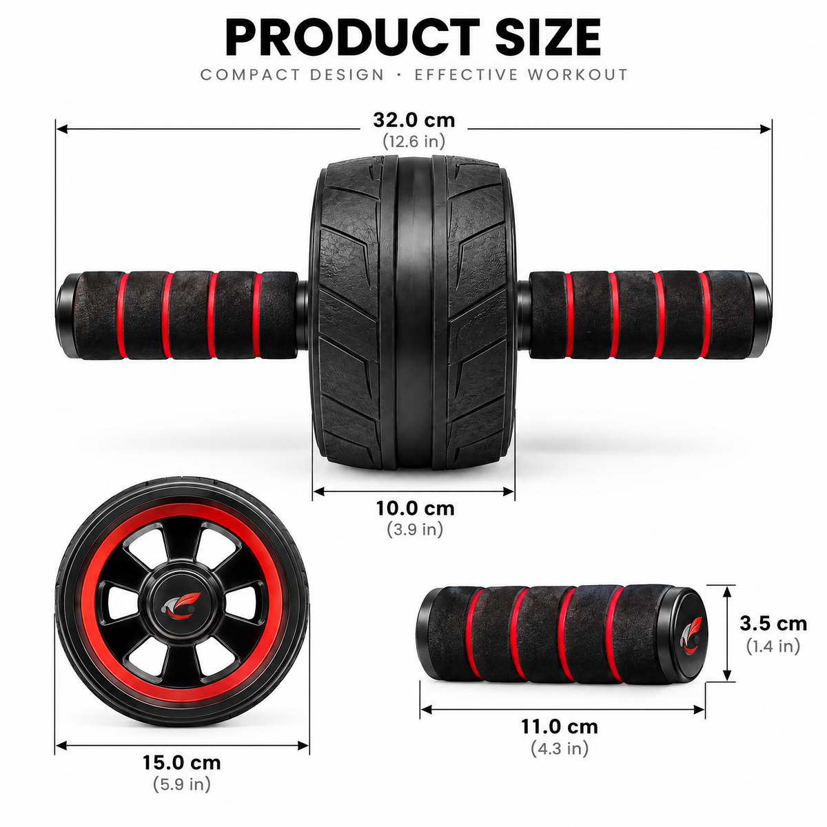 Calverisio™ Wide-Wheel Ab Roller | Anti-Slip Core Trainer with Foam Handles & Reinforced Steel Axle for Core Strength Training