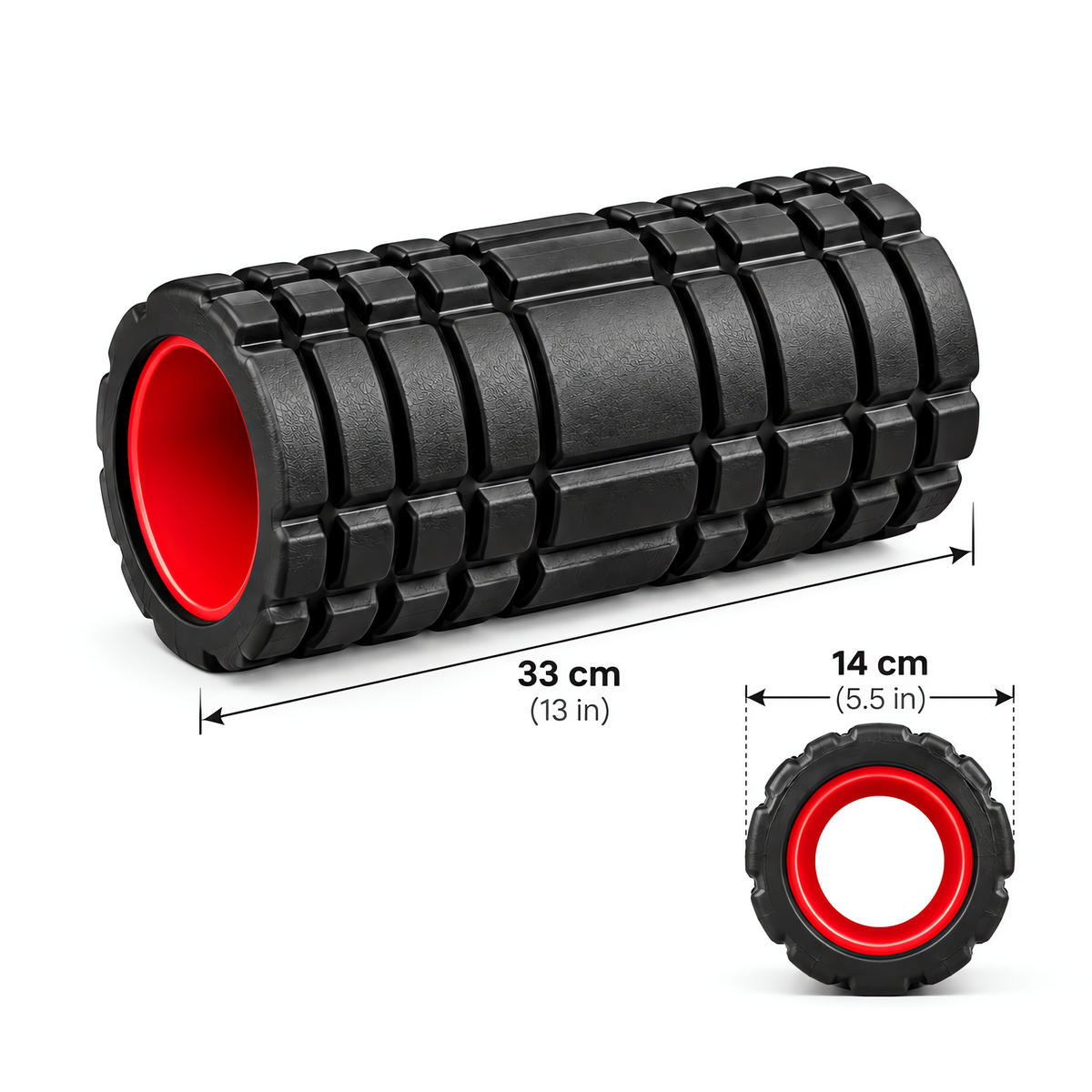 Calverisio™ Deep-Tissue Foam Roller | High-Density Textured Massage Roller for Muscle Recovery, Mobility & Warm-Up