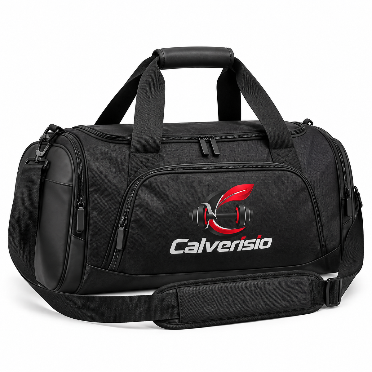 Calverisio™ Gym Duffel Bag | Spacious Training Bag with Separate Shoe Compartment, Padded Shoulder Strap & Multi-Pocket Storage