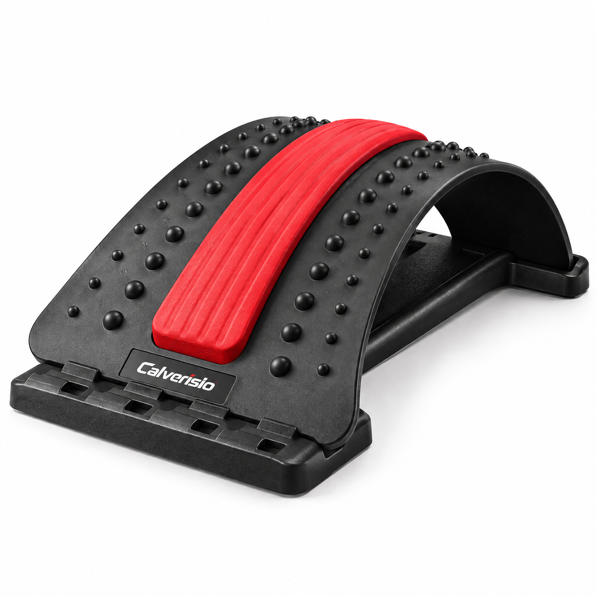 Calverisio™ Adjustable Back Stretching Support | Curved Lumbar Stretcher with Massage Nodes for Mobility, Stretching & Recovery